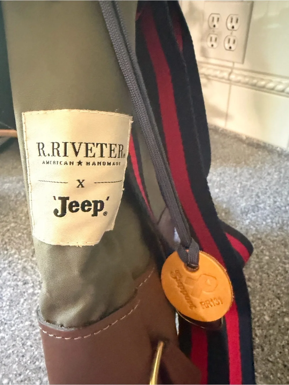 R. Riveter Jeep Collab Men's Olive Green and Brown Handmade